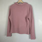 Walter Baker Spread Collar Hudson Rib Knit Top in Dusty Pink XL