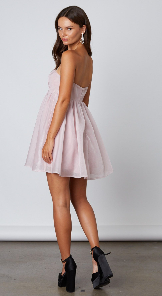 Pink Babydoll Strapless Mini / L NWOT