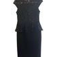 Gravitas Julia Lace Peplum Sheath Dress - Black - size 2