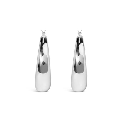 Haus of Brilliance .925 Sterling Silver Graduated Hoop Earrings - 9MM Wide