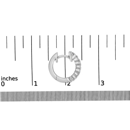 Haus of Brilliance .925 Sterling Silver 1/6 Cttw Diamond Petite Hoop Earrings (I-J Color, I2-I3 Clarity)