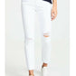 Paige Hoxton Distressed Raw Hem Jeans - White - 29