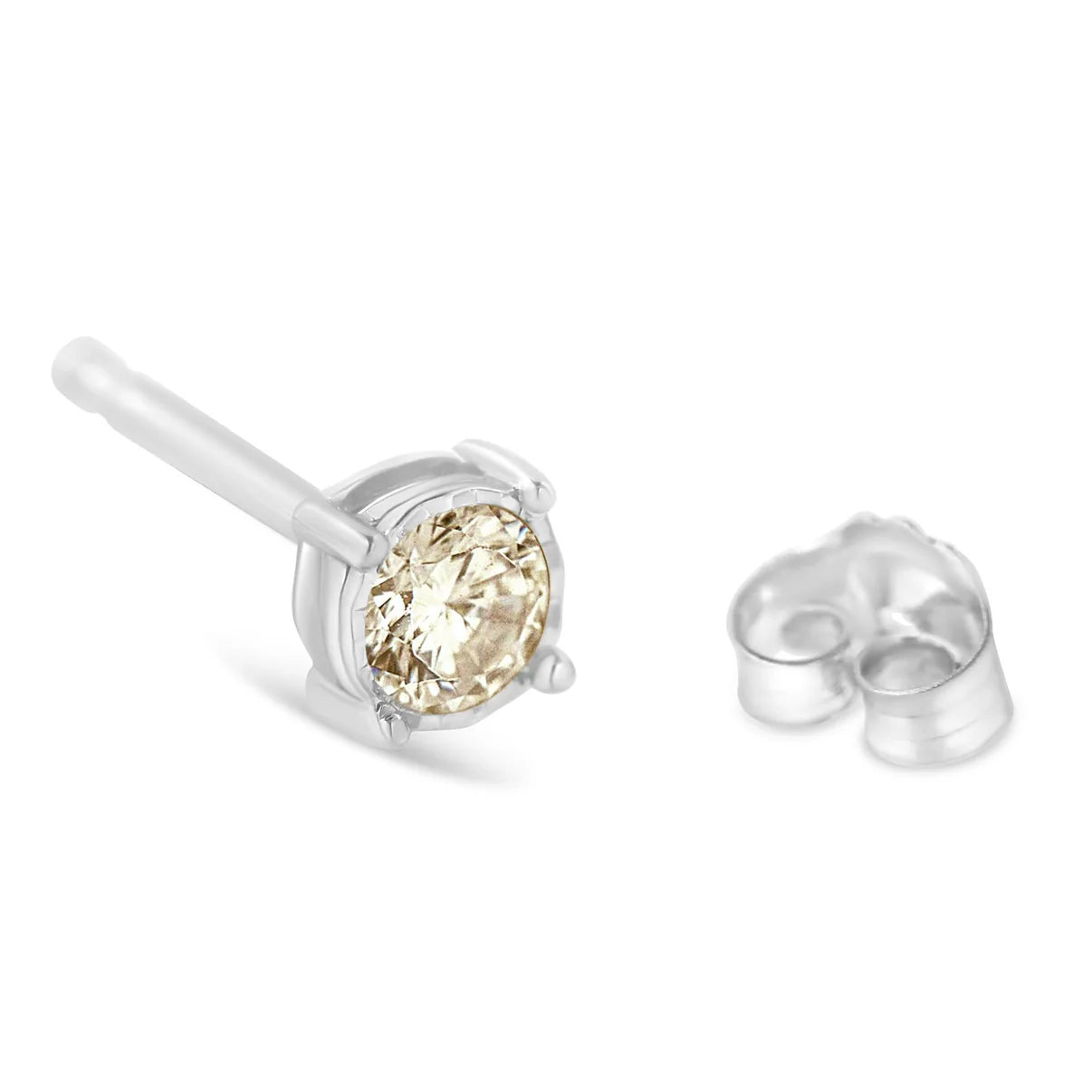 Haus of Brilliance .925 Sterling Silver 3/8 Cttw Miracle-Set Round Brilliant Cut Diamond Solitaire Stud Earrings (K-L Color, I2-I3 Clarity)
