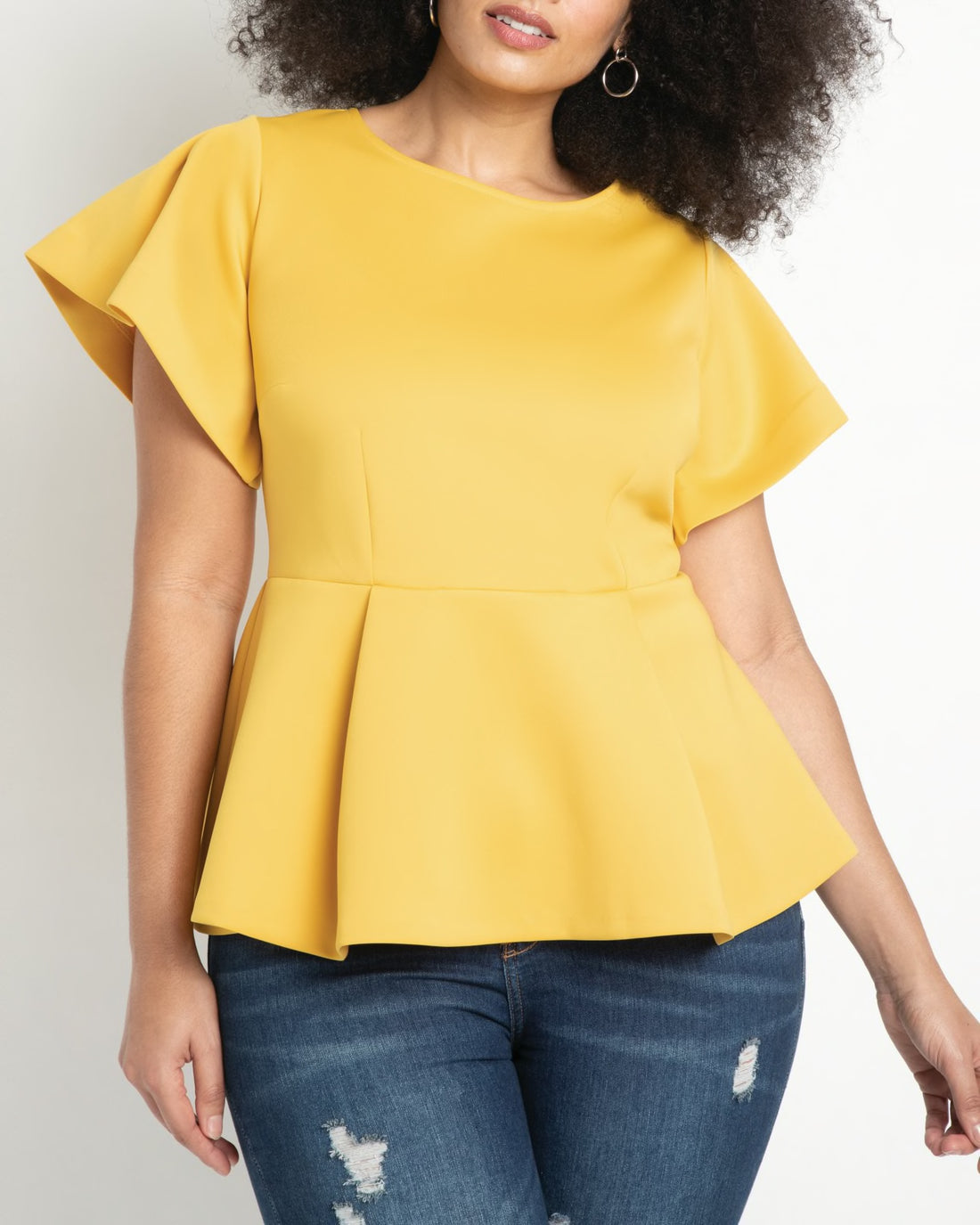 Eloquii Flare Sleeve Peplum Top