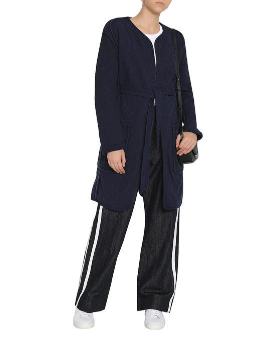 Rag & Bone Quilted Self Tie Liner Coat - /Navy Size M