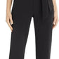 Adrianna Papell Sleeveless V-Neck Wrap Front Jumpsuit - Black