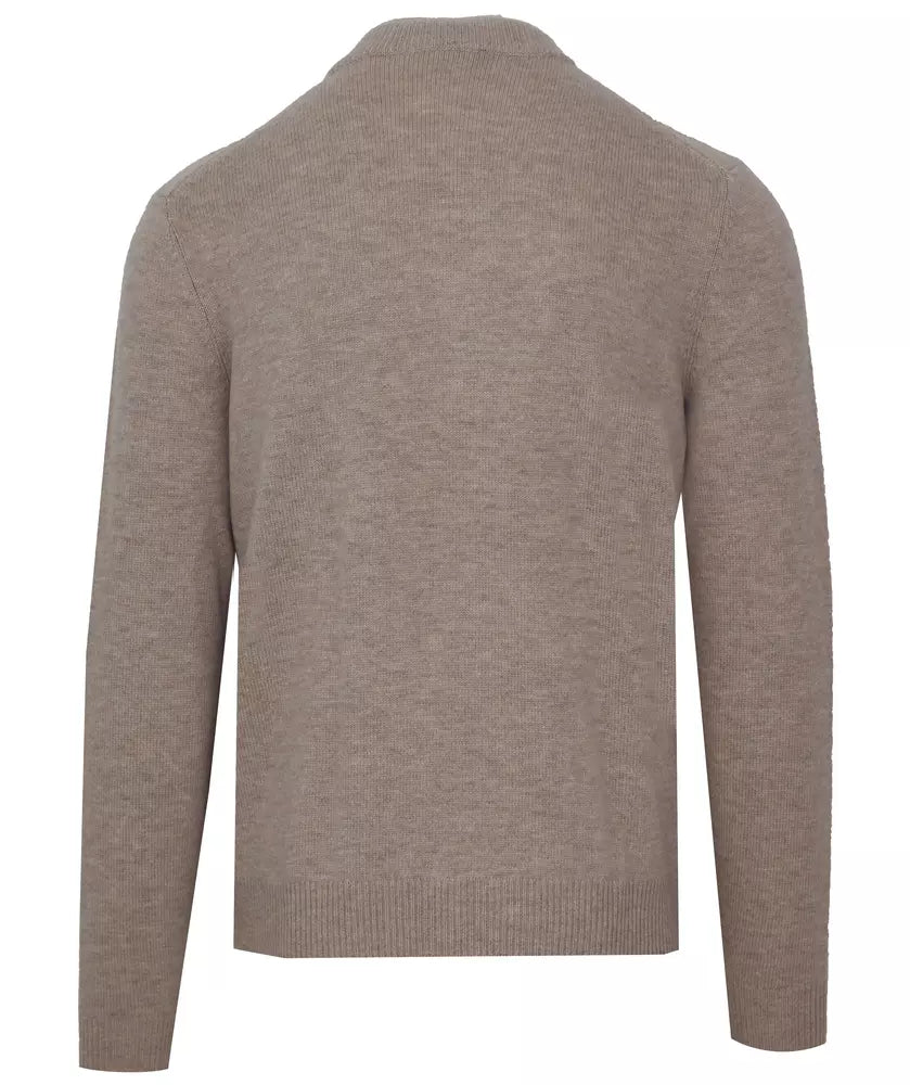 Malo Diamond Stitch Wool Cashmere Turtleneck/XXL/Beige