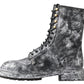 Dolce & Gabbana Chic Black Lace-Up Boots with Gray White Fade/EU43/US10/Black