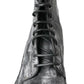 Dolce & Gabbana Chic Black Lace-Up Boots with Gray White Fade/EU43/US10/Black