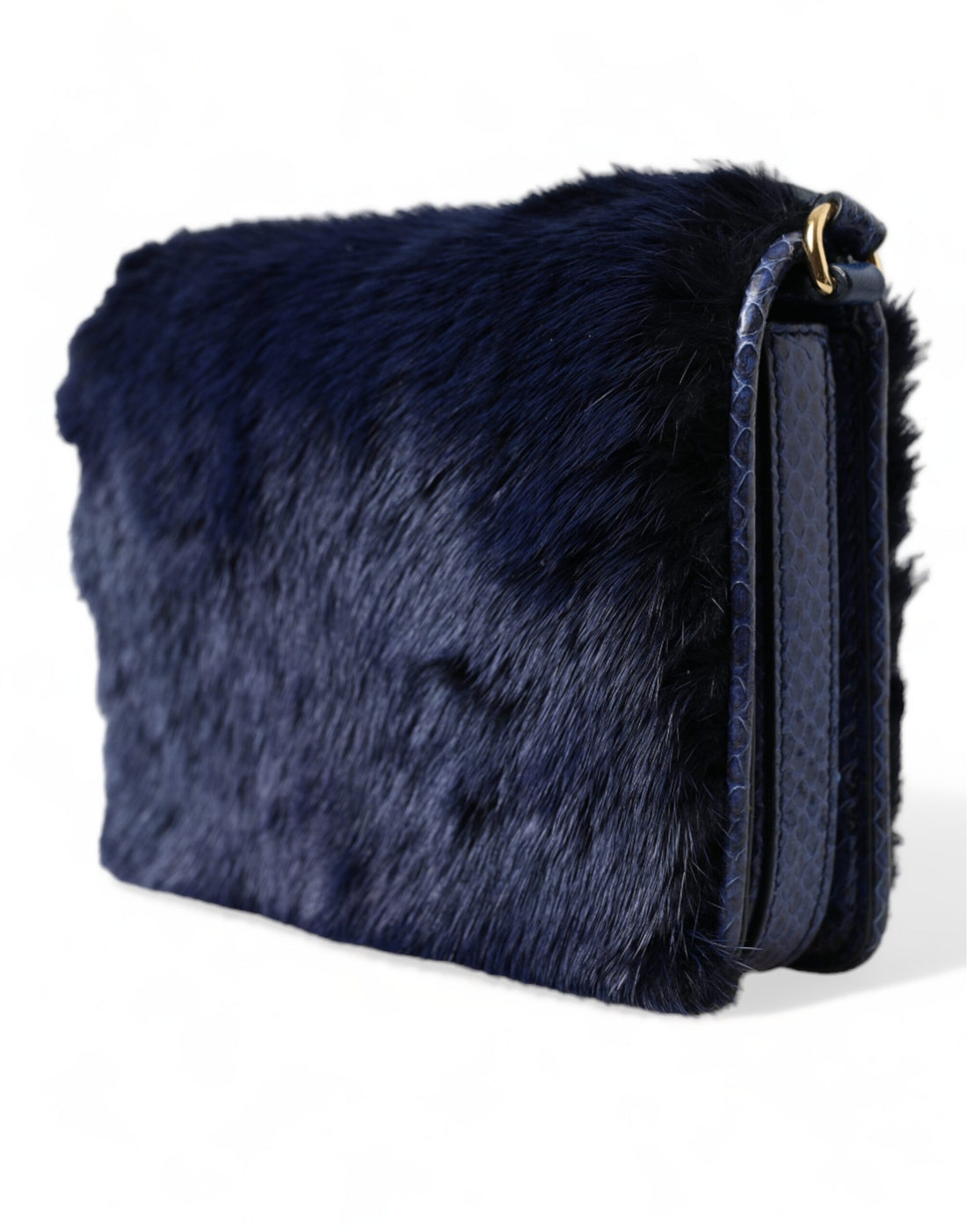 Dolce &amp; Gabbana Dolce &amp; Gabbana Exquisite Blue Mink Fur Shoulder Bag/Blue