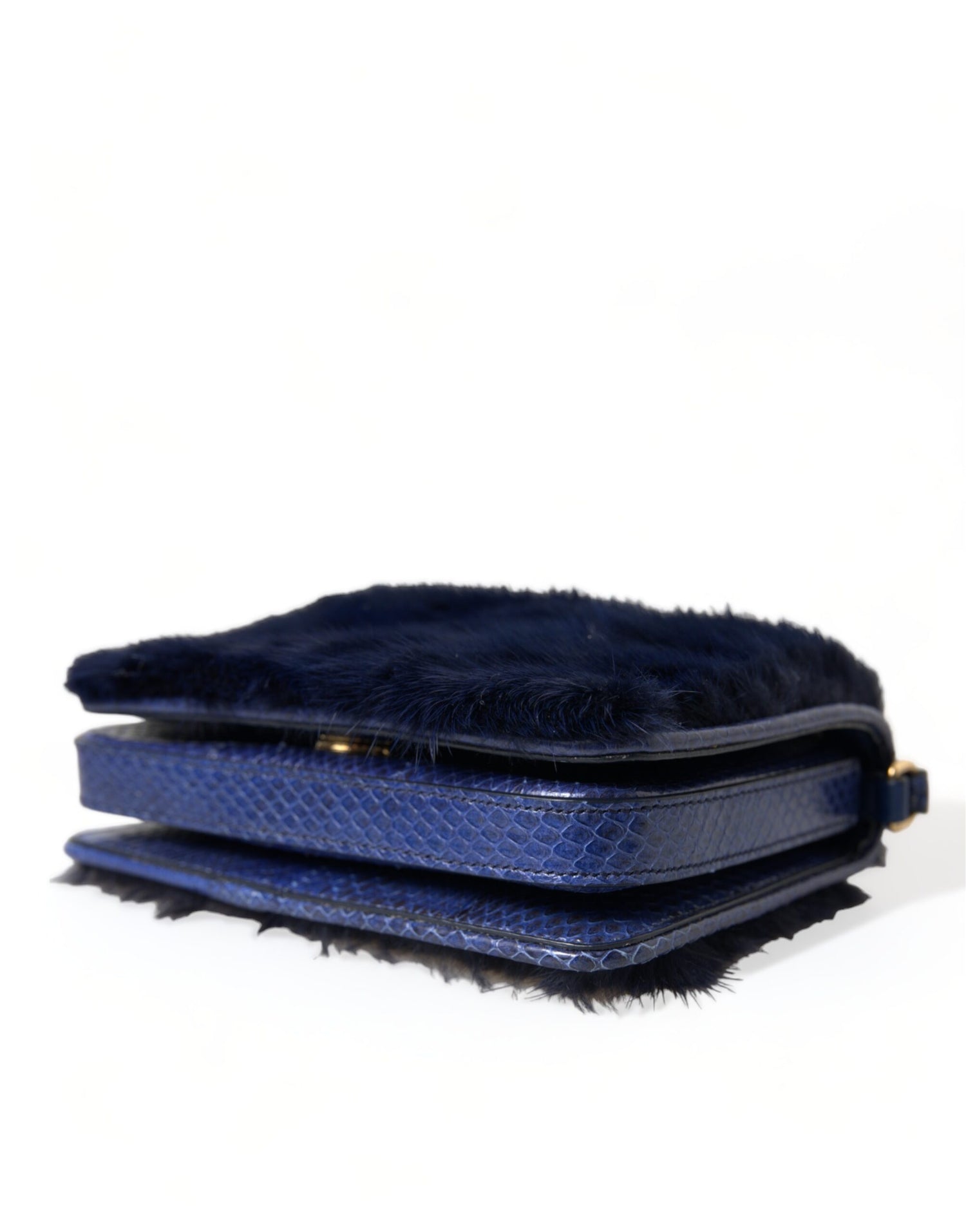 Dolce &amp; Gabbana Dolce &amp; Gabbana Exquisite Blue Mink Fur Shoulder Bag/Blue