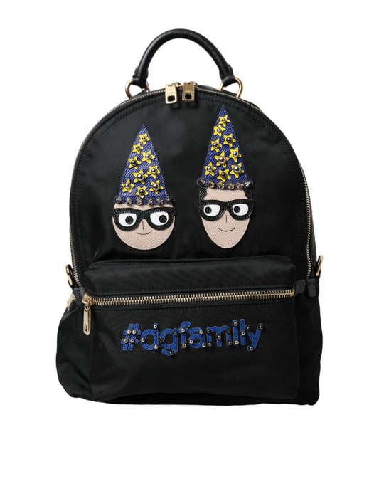 Dolce & Gabbana Elegant Black Gold Detail Backpack/Black