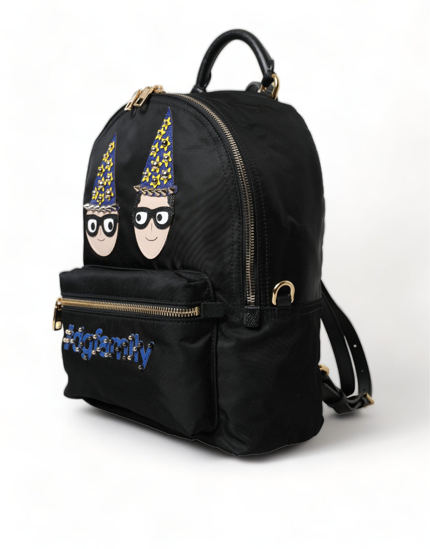 Dolce & Gabbana Elegant Black Gold Detail Backpack/Black