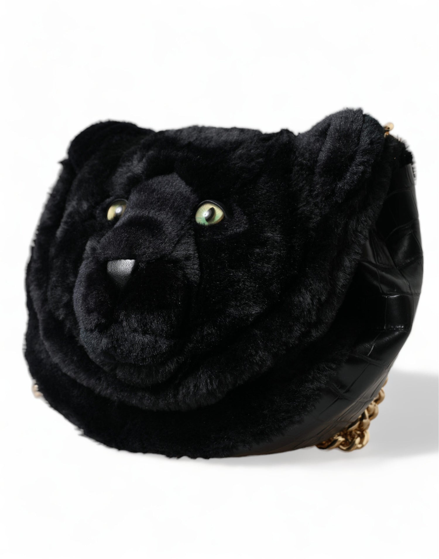 Dolce &amp; Gabbana Dolce &amp; Gabbana Exquisite Croc-Embossed Panther Shoulder Bag/Black