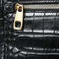 Dolce & Gabbana Dolce & Gabbana Exquisite Croc-Embossed Panther Shoulder Bag/Black