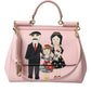 Dolce & Gabbana Chic Pink Sicily Leather Shoulder Bag/Pink