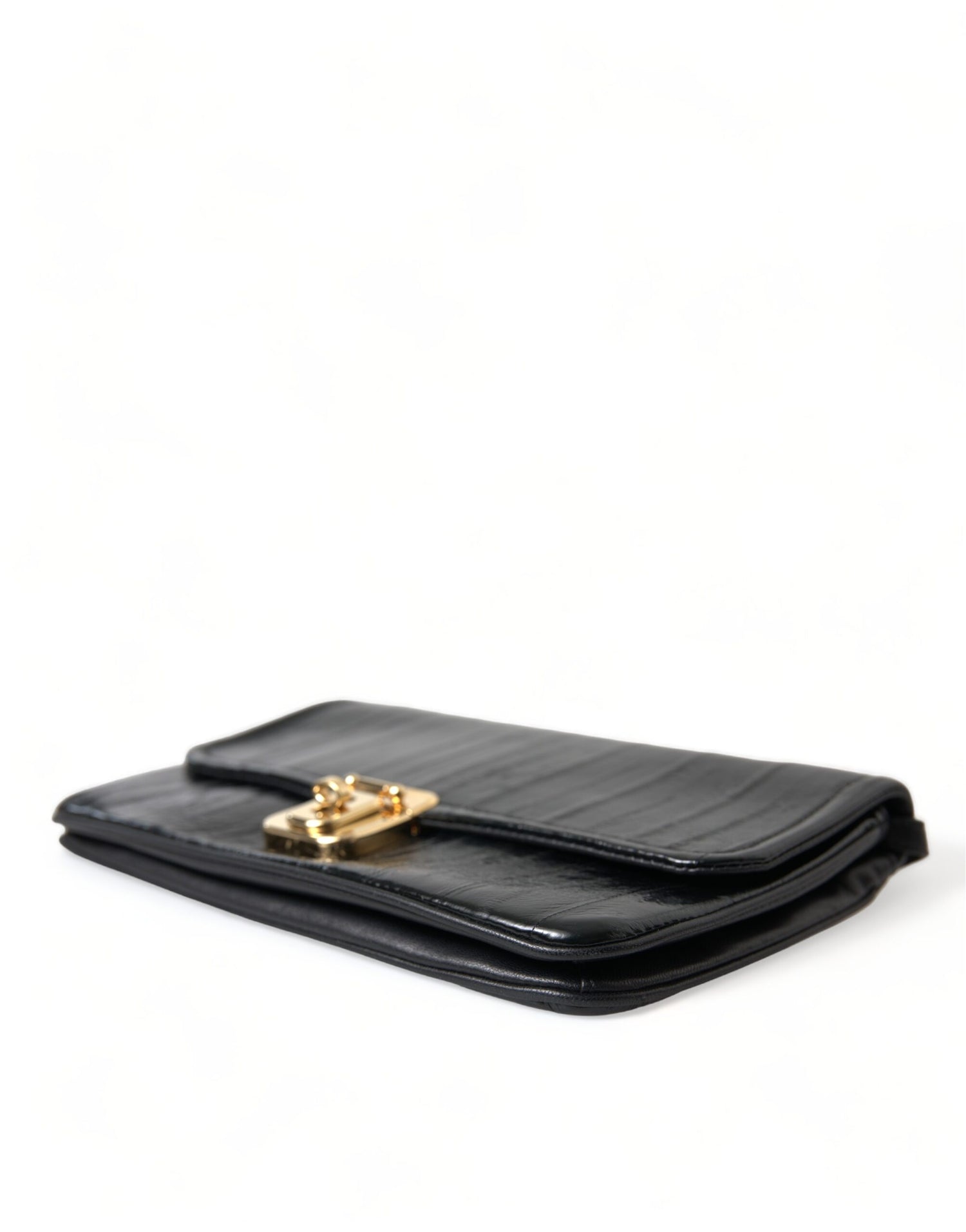Dolce &amp; Gabbana Dolce &amp; Gabbana Elegant Eelskin Leather Shoulder Bag/Black