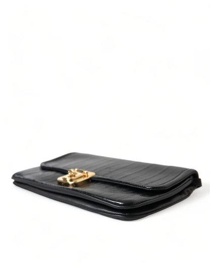 Dolce &amp; Gabbana Dolce &amp; Gabbana Elegant Eelskin Leather Shoulder Bag/Black