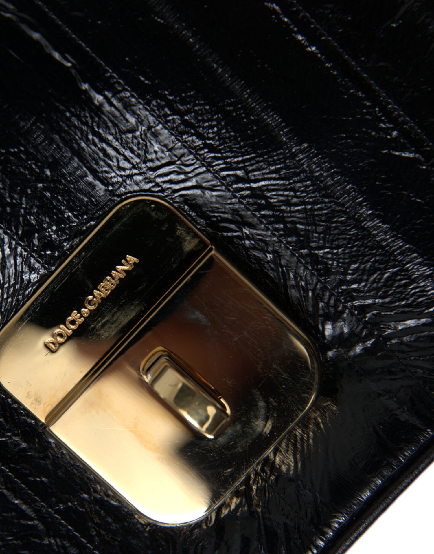 Dolce &amp; Gabbana Dolce &amp; Gabbana Elegant Eelskin Leather Shoulder Bag/Black