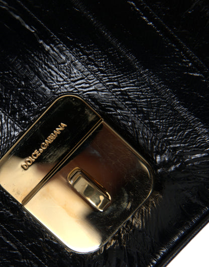 Dolce &amp; Gabbana Dolce &amp; Gabbana Elegant Eelskin Leather Shoulder Bag/Black