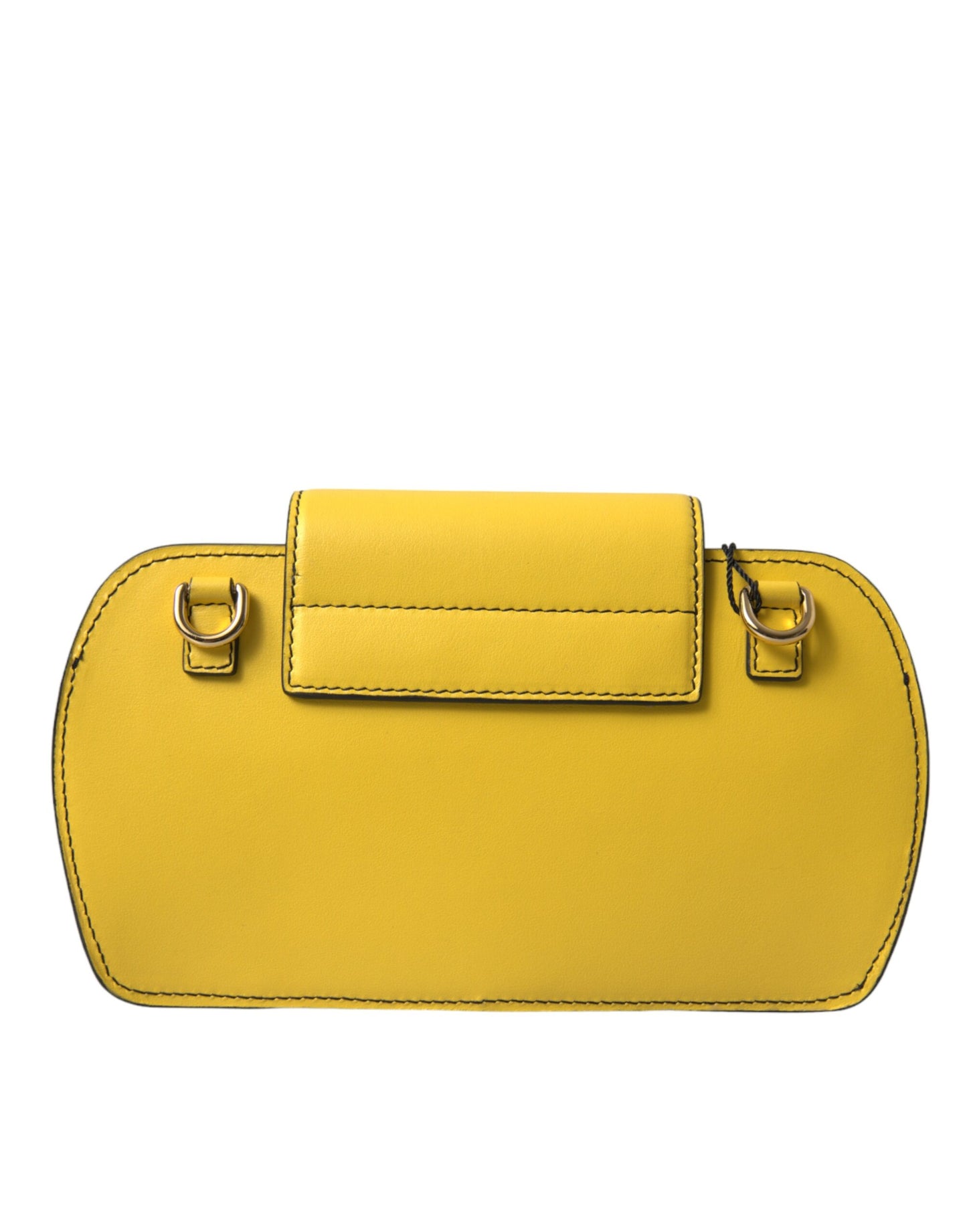 Dolce & Gabbana Dolce & Gabbana Exquisite Yellow Leather Eyewear Case/Yellow