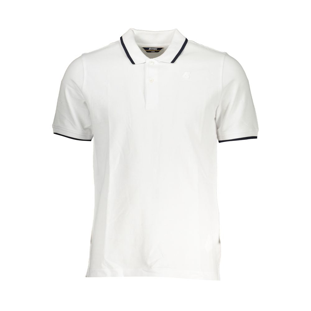 K-WAY Chic White Contrast Detail Polo Shirt/L/White