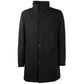 Made in Italy Elegant Virgin Wool Coat with Storm Protection/IT54 | XXL/Black