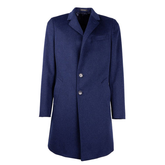 Made in Italy Navy Elegance Wool Coat for Men/IT46 | S/Blue