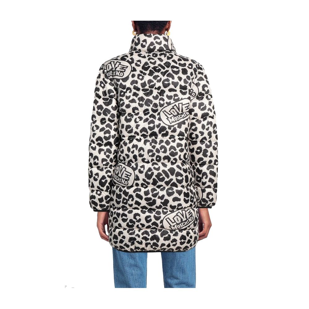 Love Moschino Chic Leopard Print Down Jacket/IT46 | L/White