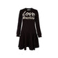 Love Moschino Chic Embossed Logo Cotton Blend Dress/IT42|M/Black