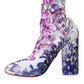 Dolce & Gabbana Dolce & Gabbana White Floral Jersey Stretch Boots Shoes/EU39/US8.5/White