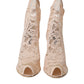 Dolce & Gabbana Beige Stretch Taormina Lace Boots Shoes/EU40.5/US10/Beige