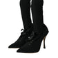 Dolce & Gabbana Black Stiletto Heels Mid Calf Boots Shoes/EU39/US8.5/Black