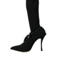 Dolce & Gabbana Black Stiletto Heels Mid Calf Boots Shoes/EU39/US8.5/Black