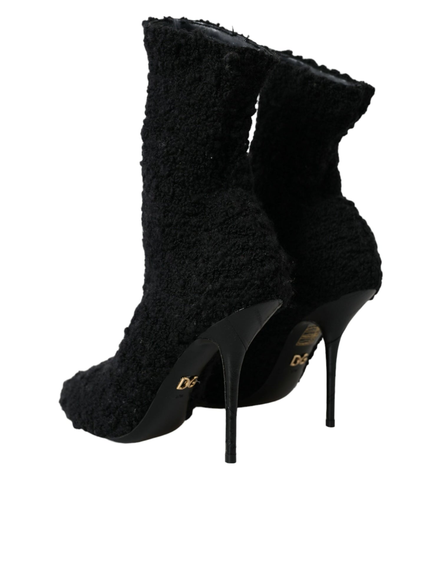 Dolce &amp; Gabbana Dolce &amp; Gabbana Black Stiletto Heels Mid Calf Boots Shoes/EU37.5/US7/Black