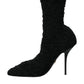 Dolce & Gabbana Dolce & Gabbana Black Stiletto Heels Mid Calf Boots Shoes/EU37.5/US7/Black