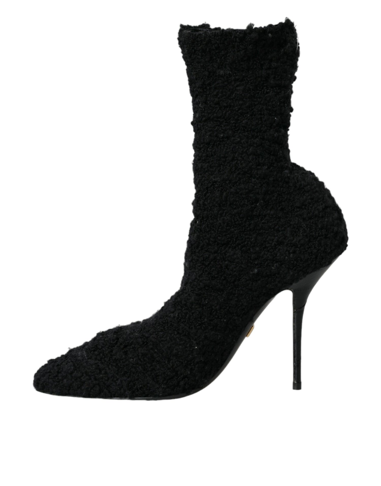 Dolce &amp; Gabbana Dolce &amp; Gabbana Black Stiletto Heels Mid Calf Boots Shoes/EU37.5/US7/Black