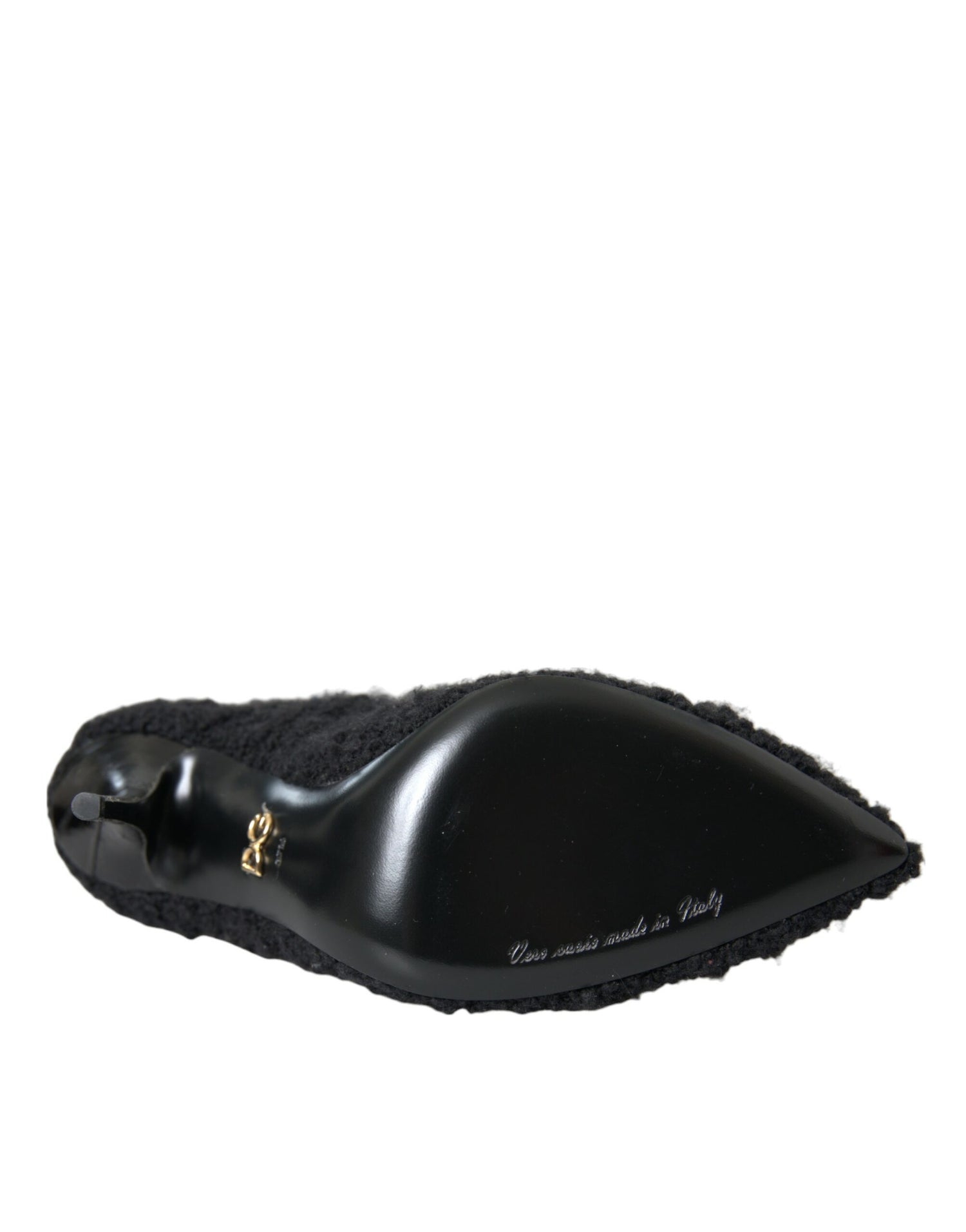 Dolce &amp; Gabbana Dolce &amp; Gabbana Black Stiletto Heels Mid Calf Boots Shoes/EU37.5/US7/Black