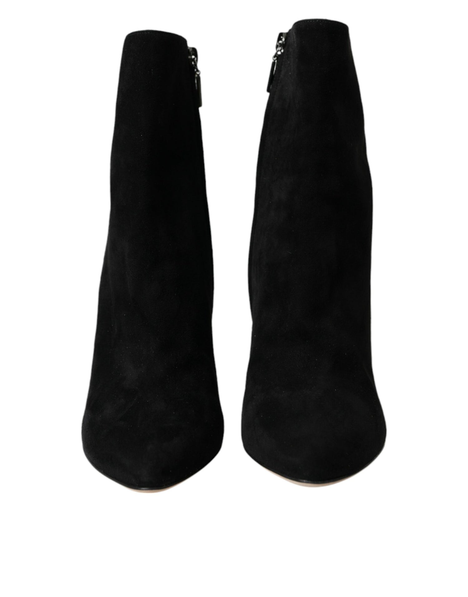 Dolce &amp; Gabbana Dolce &amp; Gabbana Black Suede Leather Ankle Heels Boots Shoes/EU39/US8.5/Black