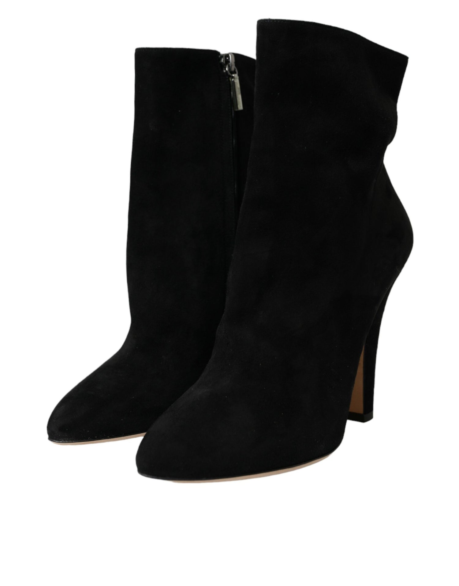 Dolce &amp; Gabbana Dolce &amp; Gabbana Black Suede Leather Ankle Heels Boots Shoes/EU39/US8.5/Black