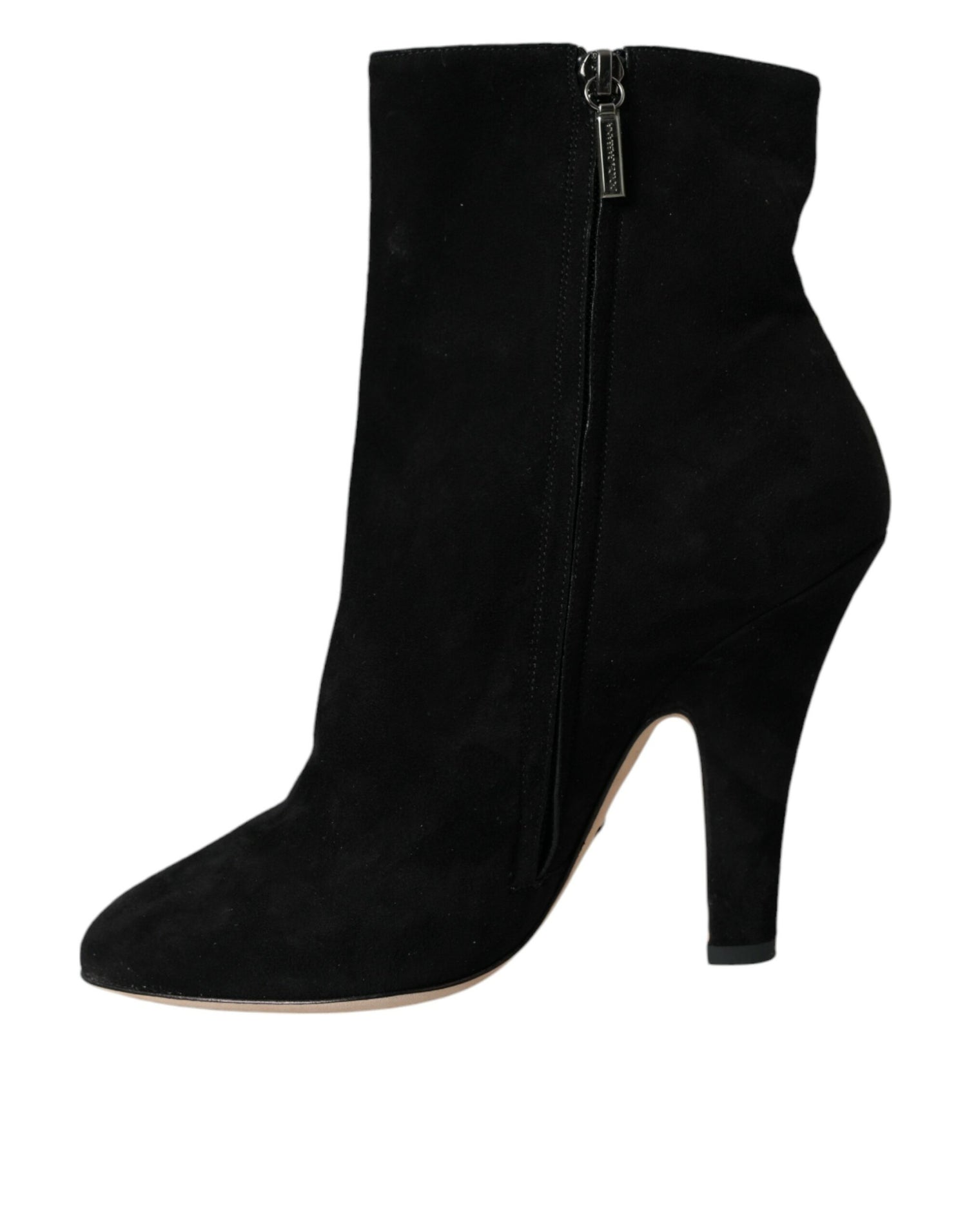 Dolce &amp; Gabbana Dolce &amp; Gabbana Black Suede Leather Ankle Heels Boots Shoes/EU39/US8.5/Black