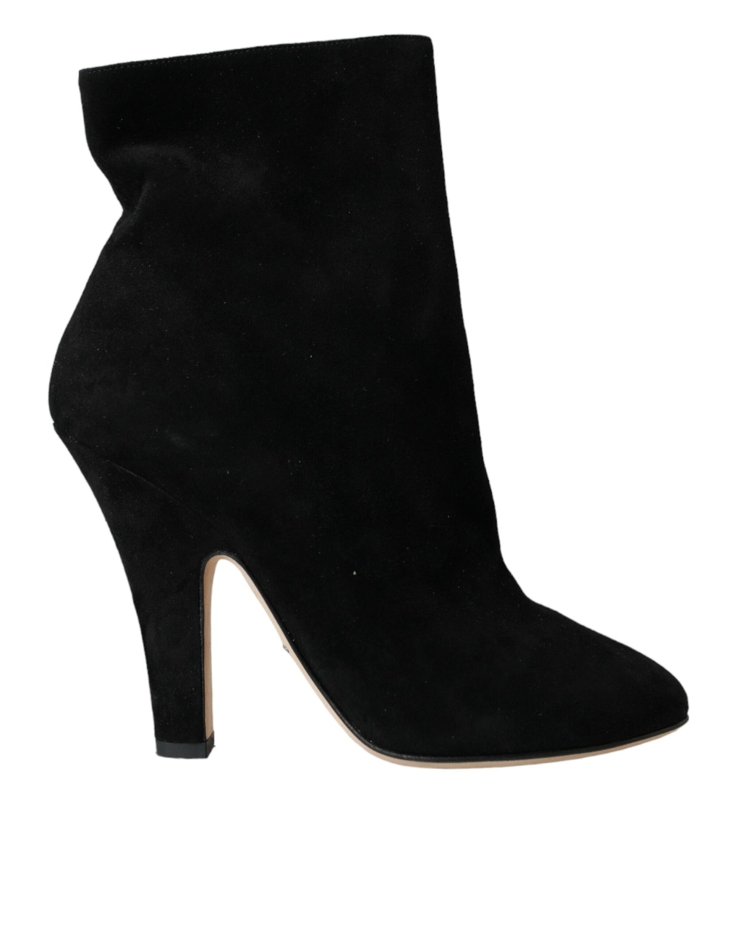 Dolce &amp; Gabbana Dolce &amp; Gabbana Black Suede Leather Ankle Heels Boots Shoes/EU39/US8.5/Black