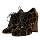 Dolce & Gabbana Dolce & Gabbana Brown Leopard Hair Lace Up Booties Shoes/EU35/US4.5/Brown