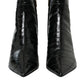 Dolce & Gabbana Dolce & Gabbana Black Eel Leather Logo Short Boots Shoes/EU37/US6.5/Black