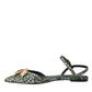 Dolce & Gabbana Dolce & Gabbana Multicolor Jacquard Crystal Slingback Sandals Shoes/EU40/US9.5/Multicolor