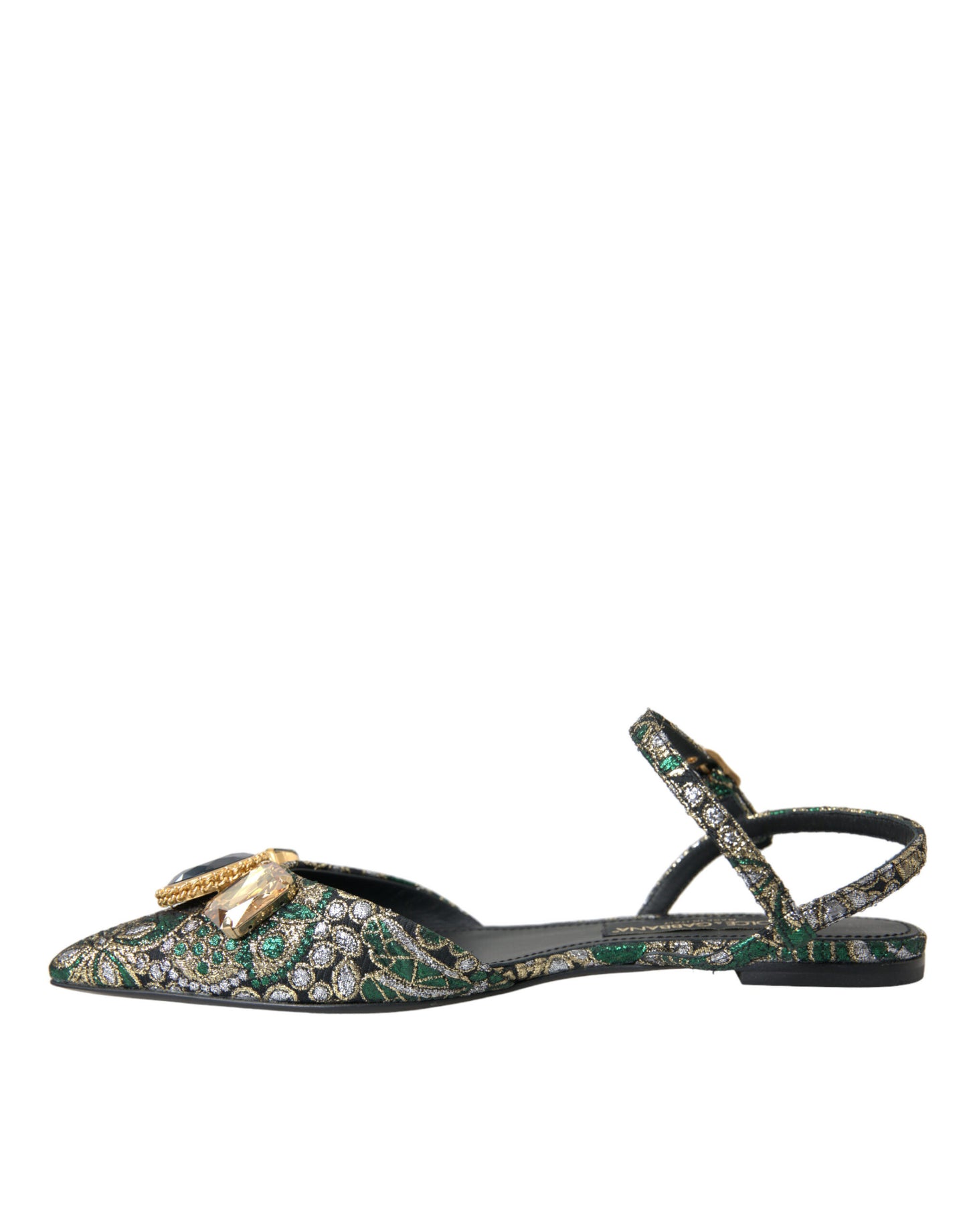 Dolce & Gabbana Dolce & Gabbana Multicolor Jacquard Crystal Slingback Sandals Shoes/EU40/US9.5/Multicolor