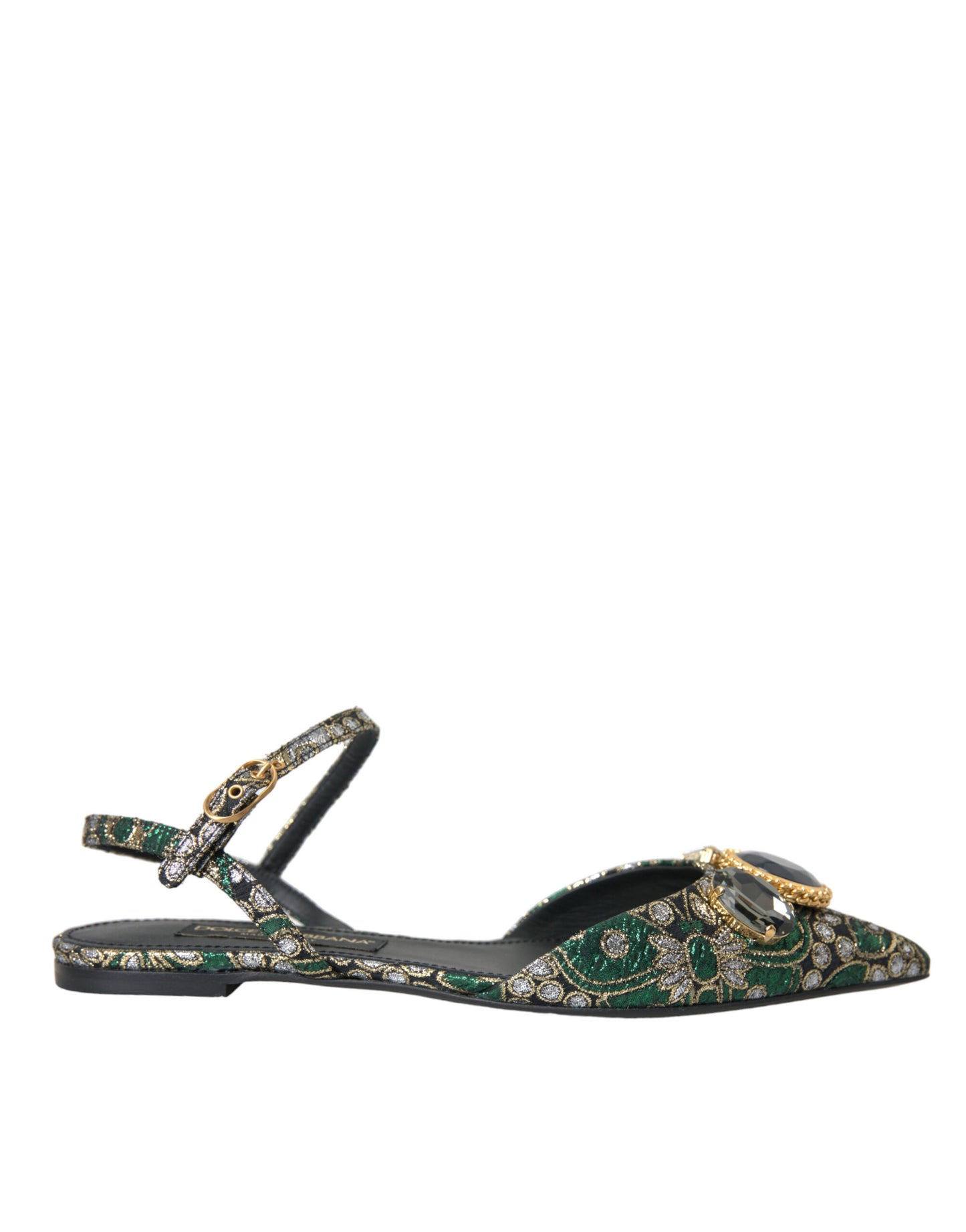 Dolce & Gabbana Dolce & Gabbana Multicolor Jacquard Crystal Slingback Sandals Shoes/EU40/US9.5/Multicolor