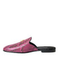 Dolce & Gabbana Dolce & Gabbana Fuchsia Python Logo Mule Flat Sandals Shoes/EU39/US8.5/Fuchsia