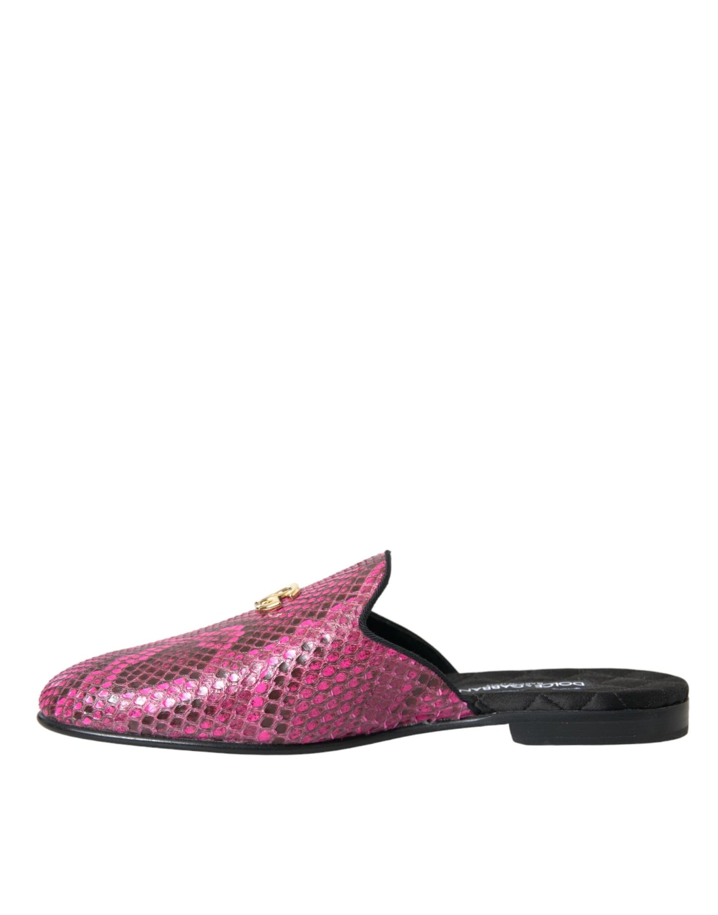 Dolce & Gabbana Dolce & Gabbana Fuchsia Python Logo Mule Flat Sandals Shoes/EU39/US8.5/Fuchsia