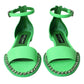 Dolce & Gabbana Dolce & Gabbana Neon Green Crystal Ankle Strap Sandals Shoes/EU39/US8.5/Green